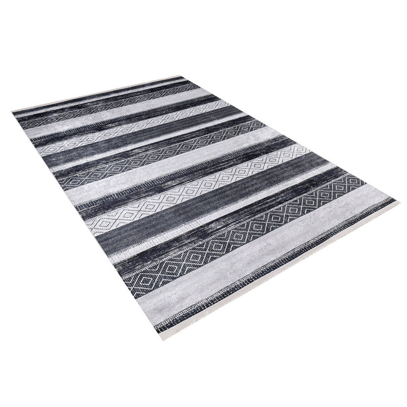 Foundry Select Savit Cotton Machine Washable Striped Rug Wayfair